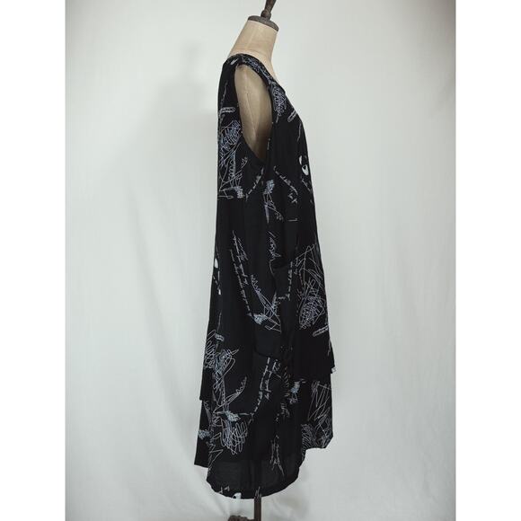 COMFY USA 1X Funky Black and White Dress / Long Tunic 1X #0036 ARTWEAR Design - Picture 2 of 6